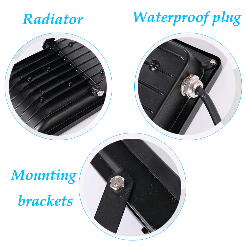 Ac Dc 12v 24v Cob Security Light , 100w Ip65 LED Flood Light Aluminum Alloy Shell
