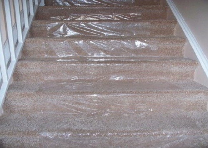 Stable Adhesive Carpet Protector Film Clear Color PE Material For Stairs