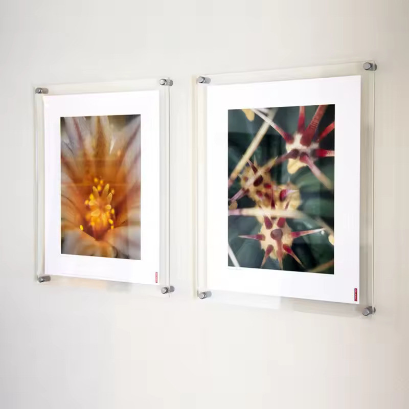 Decoration Floating Acrylic Photo Wall Frames 13'' X 16'' With Metal Standoffs
