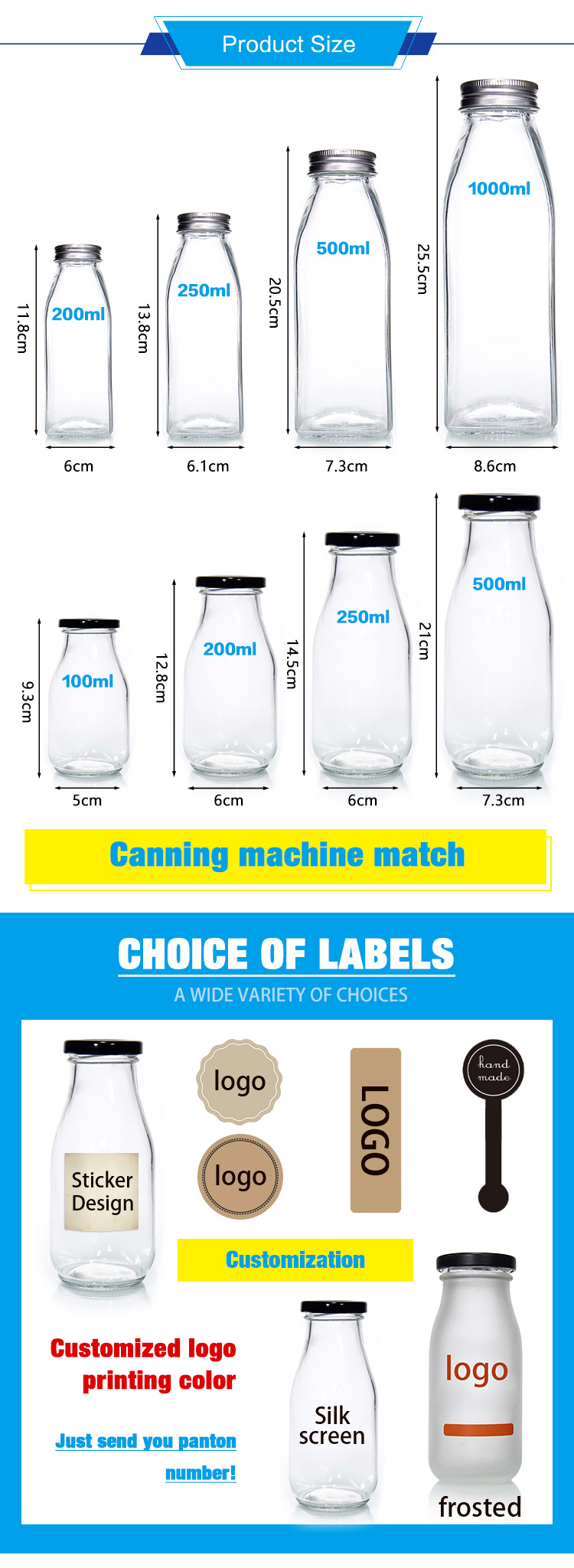 8oz 12oz 14oz 32oz Glass Bottle Glass Milk Bottle