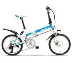 Integrated Wheel 20 Inch PAS Folding E Bike Full Suspension Frame