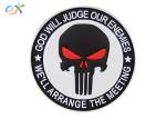 Punisher Skull Logo Velcro Embossing Soft PVC Rubber For Clothes