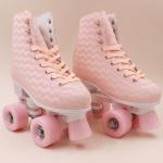 Adjustable Size Pink Water Ripple Roller Skate 4 Sizes For Girls Women