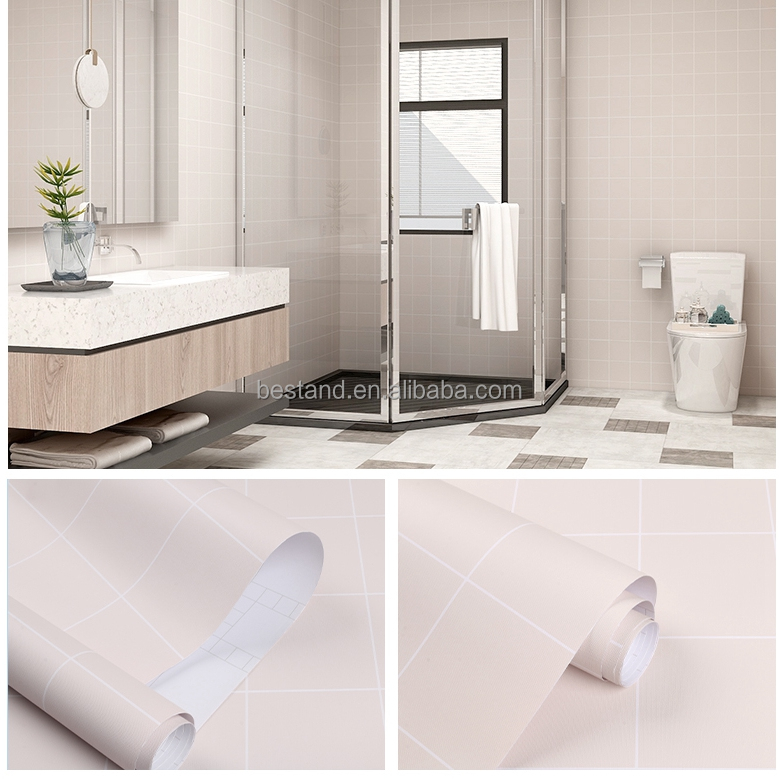 Moisture-Proof 3D Adhesive Wall Tile Stickers Geometric Design Patterns Wallpaper for Kitchen Bathroom