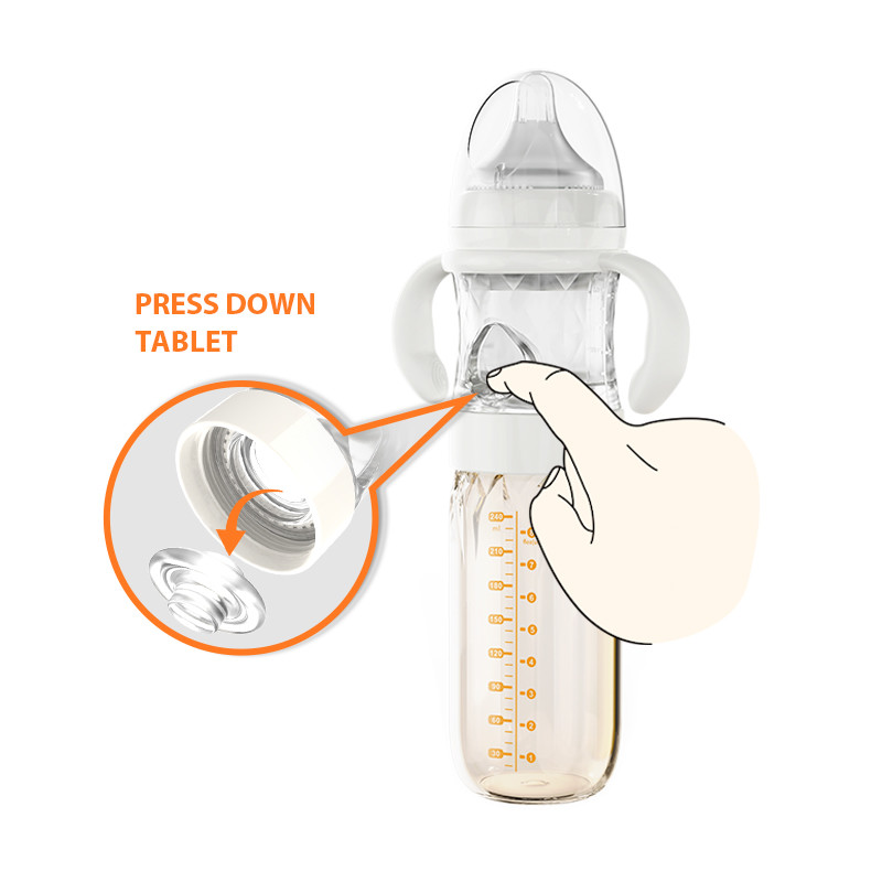 Straight Milk Dispenser Formula Mixing Baby Bottle Medium Flow 8Oz 240ML