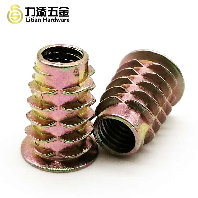 Zinc Alloy Furniture Insert Nut Connector M4x8 Cold Galvanized