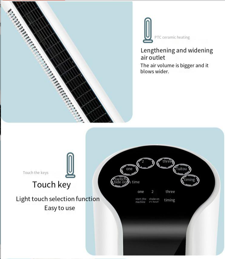 Smart Electric Bladeless Tower Fan 84*26.5cm App-Controlled Quiet Strong Air Cooling