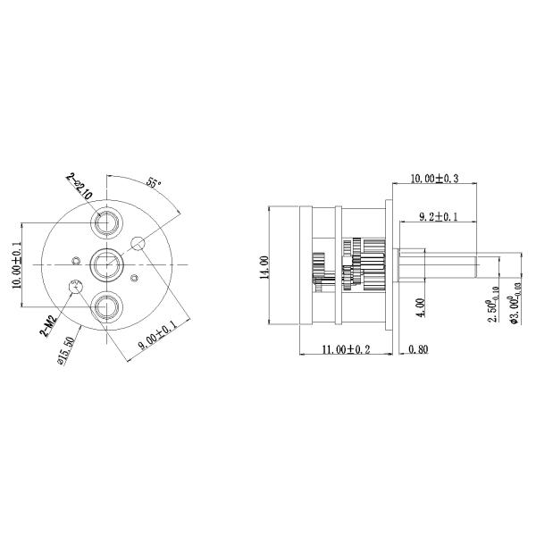 Customization Micro Gearbox 14*10Mm Micro Planetary Gearbox For DC Motor And Stepper Motor