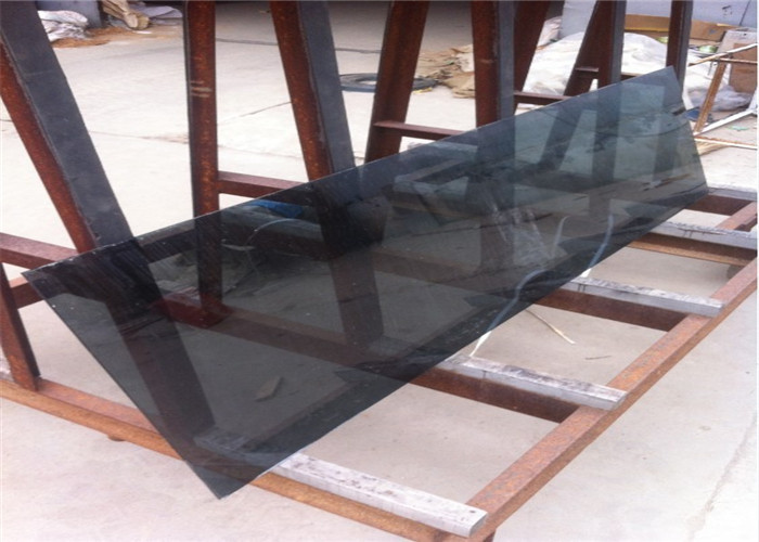 Coated Reflective Float Glass Flat Shape Black Reflective Glass For Furniture / Wall/Doors