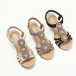 BS174 Fashion Sandals Women'S European And American Rhinestone Cross Strap Back