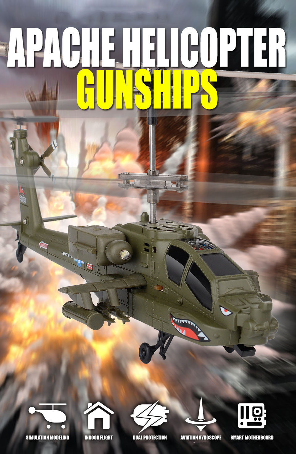Large RC Helicopter Drone Toy 3.5 Channel RC Airplane Fighter Jet Drop Remote Control