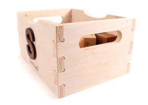 Several Color Wooden Crates With Handle , Custom Made Large Unfinished Wood Box Without Lid