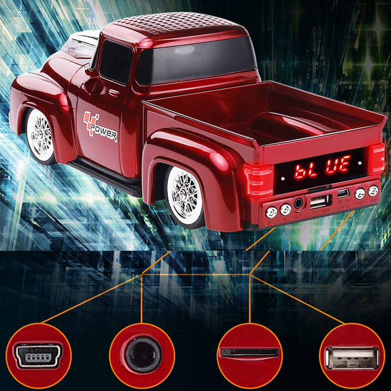 Coloured Lights Blue Tooth Speaker For Car Shaped Toy Plastic Cabinet DC Power Source
