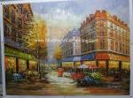 Framed Paris Oil Painting Eiffel Tower Paris Street Eco-Friendly For Leisure