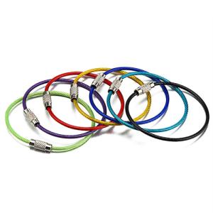 China 150mm Long Stainless Steel Wire Loops Ring Colorful For Key / Luaggage Tag wholesale