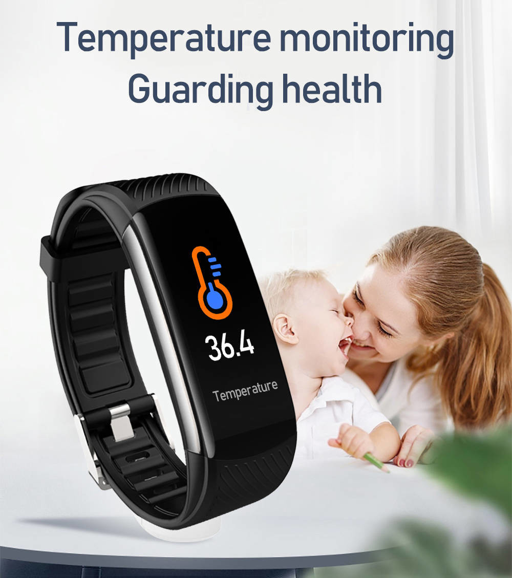 Temperature Monitoring Smart Functional Bracelet Health Data Step Number For Family