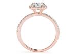 Prong Square Diamond Rose Gold Ring , 0.35CT Hidden Halo Engagement Ring ODM