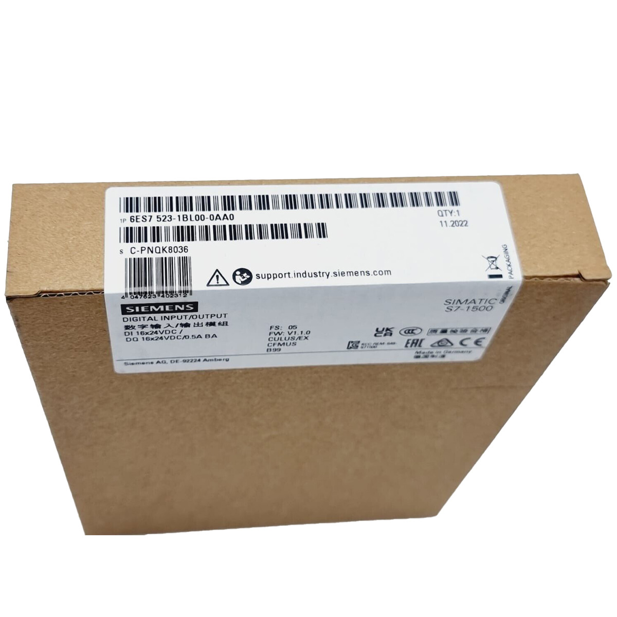 SIEMENS PLC SIMATIC S7-1500 DI 16X24VDC / DQ 16X24VDC/0.5A BA 6ES7523-1BL00-0AA0 CHANNELS IN GROUPS OF