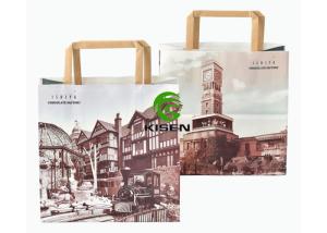 China Foldable Kraft Paper Shopping Bags With Logo Print White Color Easy To Carry wholesale