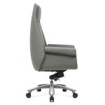 Gray PU Leather Revolving Chair Ergonomic Swivel Office Chair