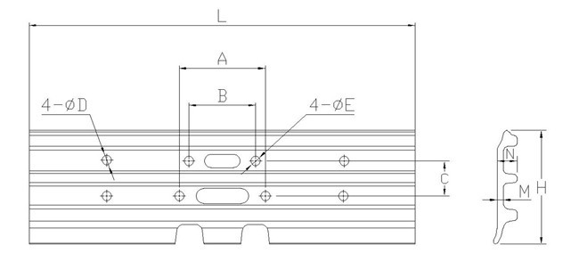 320 8E5509 Double Lugs 25MnB Steel Track Pads For Crawler Machine