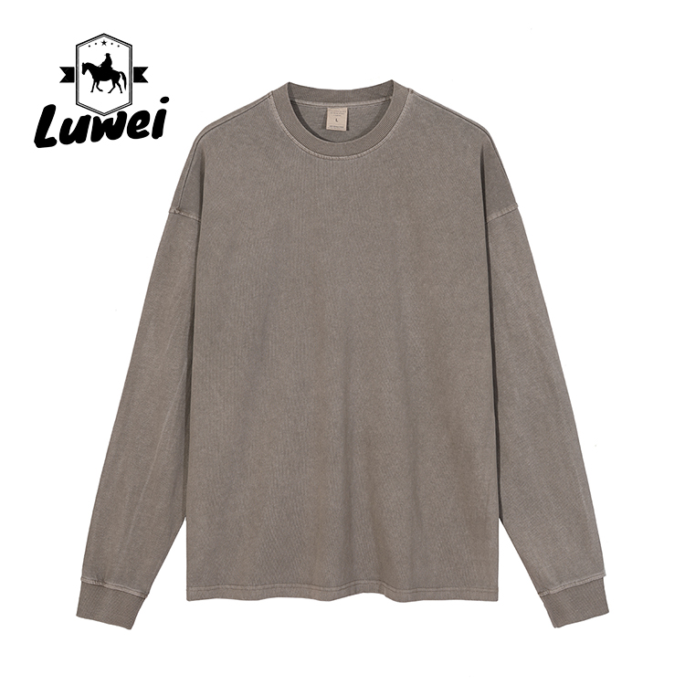 Cut Puff Print Custom Hoodie Crew Neck Slim Fit Heavyweight Wash Sweatshiets