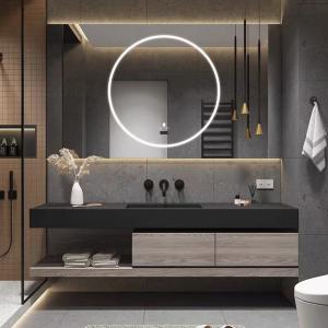 China Plywood Bathroom Vanity Units , slate Countertop Floating Vanity Cabinet wholesale