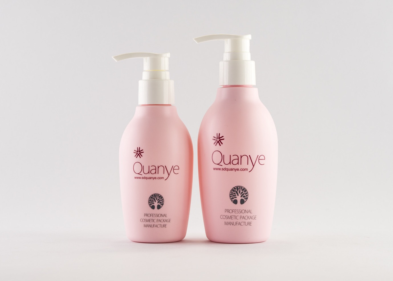 Matted Pink 200ml PET PCR Plastic Cosmetic Bottle With White ABS Cap