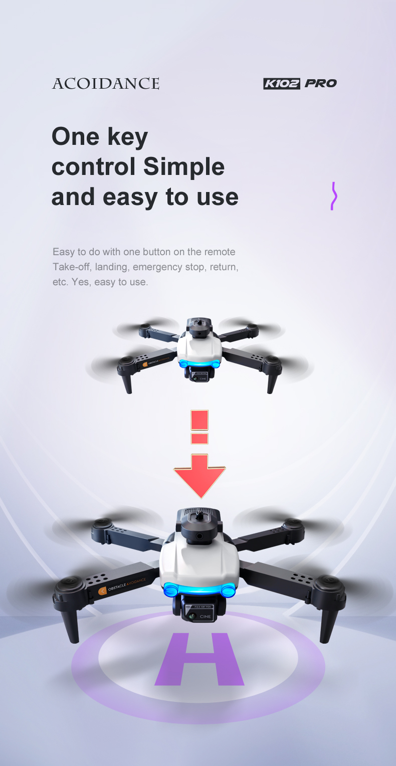 Beginner Operator Skill Level K102 PRO Drones Camera for Adults 4k Live Video RC Quadcopter Helicopter