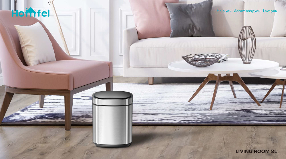 High Capacity Household Motion Sensor Trash Bin Stainless Steel Smart Sensor Bin Automatic Trash Can for Living Room 40L