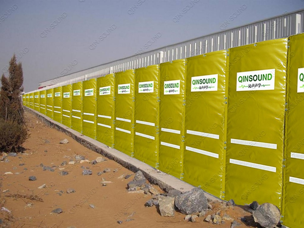 Portable Noise Barriers for Construction Chain Link Fence Panels