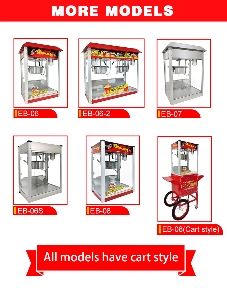 Fast and Easy Popcorn Production with Quick-Heat Technology Stainless Steel Machine