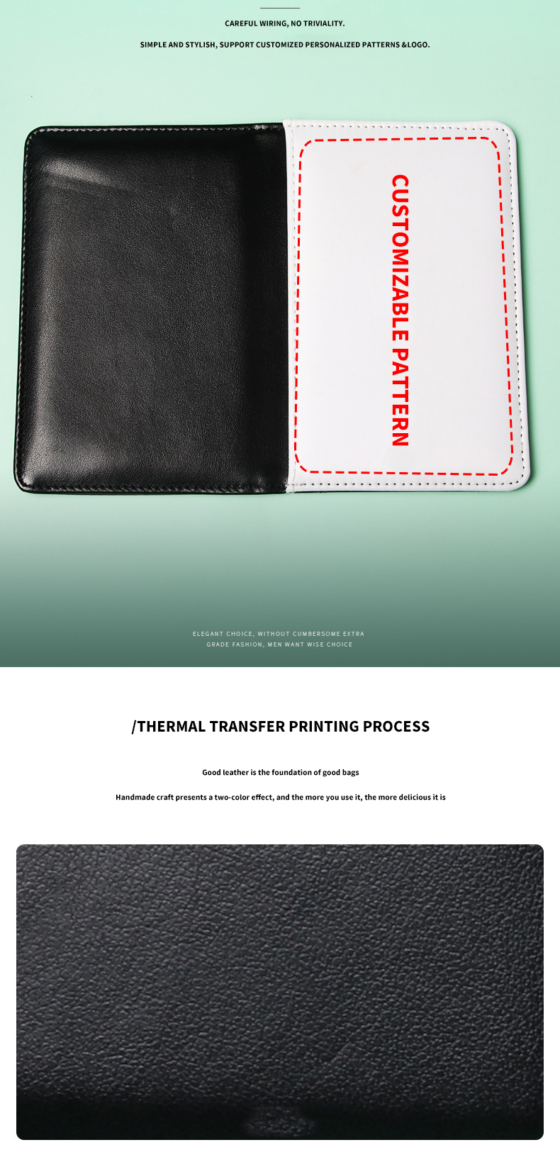 Others Pattern Type Blank Sublimation Travel Passport Holder with PU Leather Material