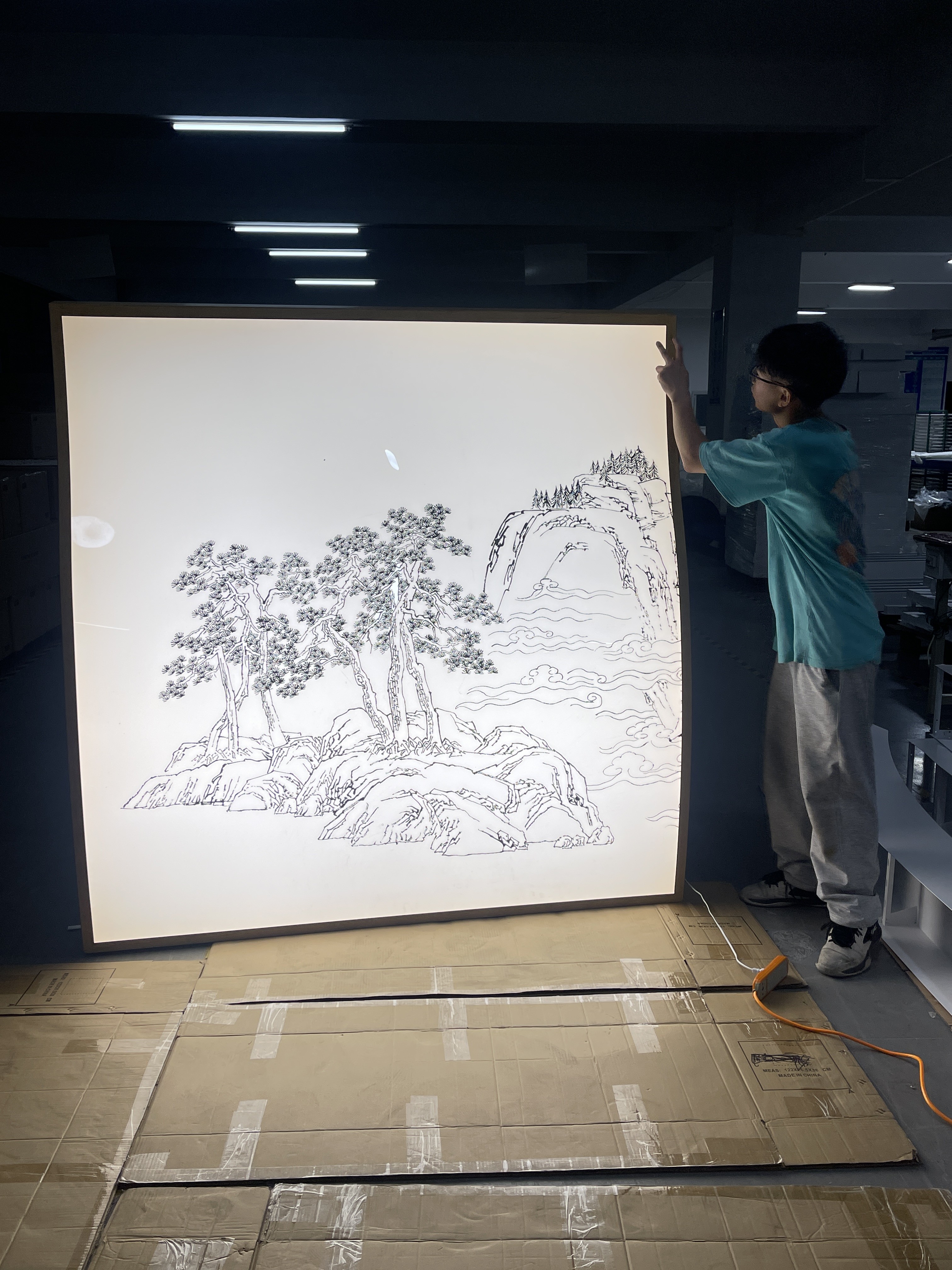 Bigger Size Square Pendant Panel Light With Pictures Cover Films With Soft Membrane Ceiling