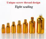 Luxury Shiny 30ml 50ml 60ml Gold UV Electroplate Serum golden glass Essential