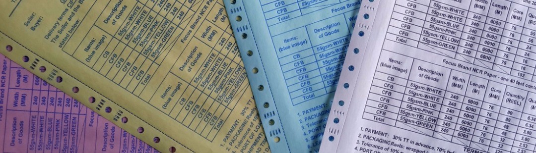 3 Ply Carbonless Blue Auto Copy Paper 65 X 100MM For Commercial Office