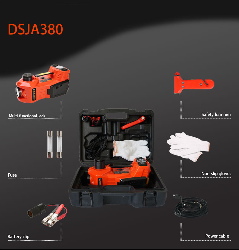 The professional electric inflatable car hydraulic jack from china.