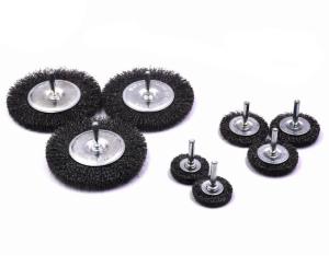 China 1/4 Inch Hex Shank Coarse Brass Crimped Wire Wheel Brush wholesale
