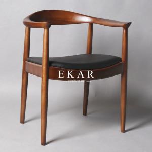 China Ash Wood Armchair Woven Leather Dining Funiture Modern Chair wholesale