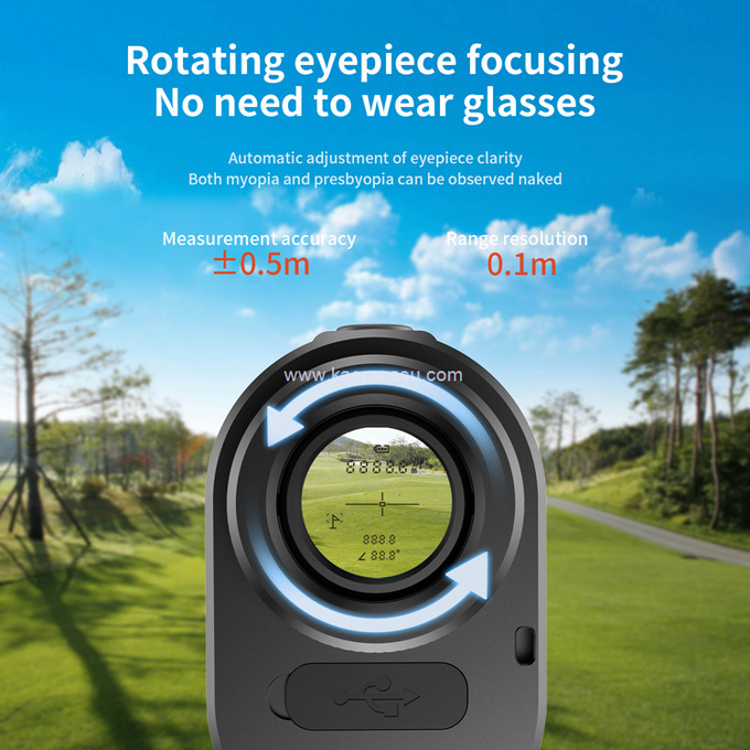 kaemeasu Golf Rangefinder 6.5X Aluminum Leather Shell Laser Range Finder with Flagpole Lock Magnet Function MAL600