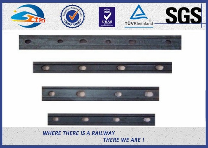 Ordinary rail joints fish plates joint bars on a railway track