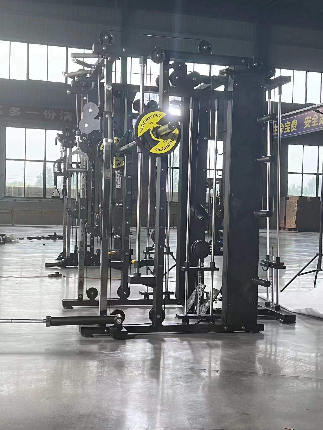Indoor Multi Function Smith Machine All In One Gym Equipment With Weight Stacks