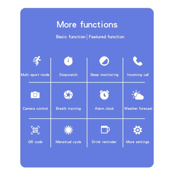 Waterproof Sport Fitness Tracker Heart Rate Blood Pressure Bt Call Smart Watch