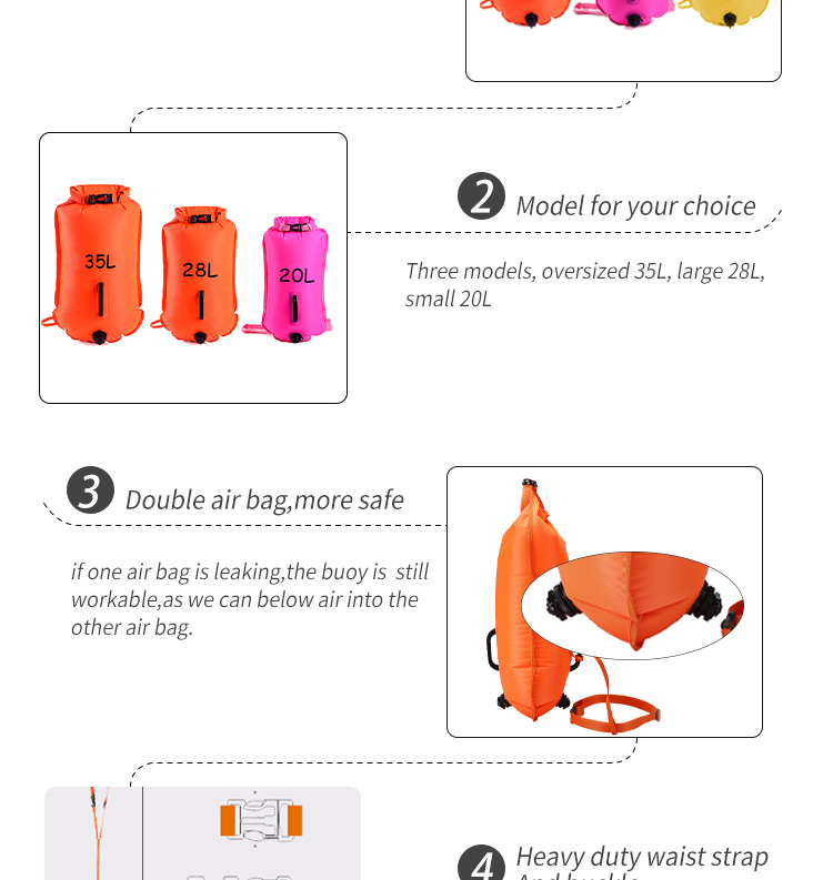 0.55mm PVC Tarpaulin Waterproof Bag Floating Swim Safety Equipment