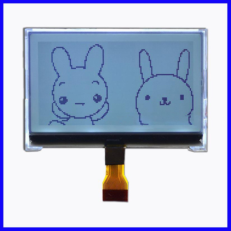 COG Dot Matrix LCD Module Gray FSTN 128x64 8pins White Backlight