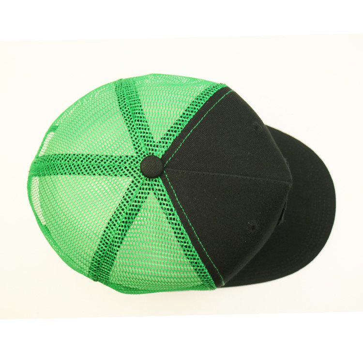 Oem Custom Trucker Caps , Plastic Adjustable Buckle Green 100 Polyester Trucker Caps