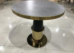 China Round Stainless Steel 80cm Marble Top Living Room Tables wholesale