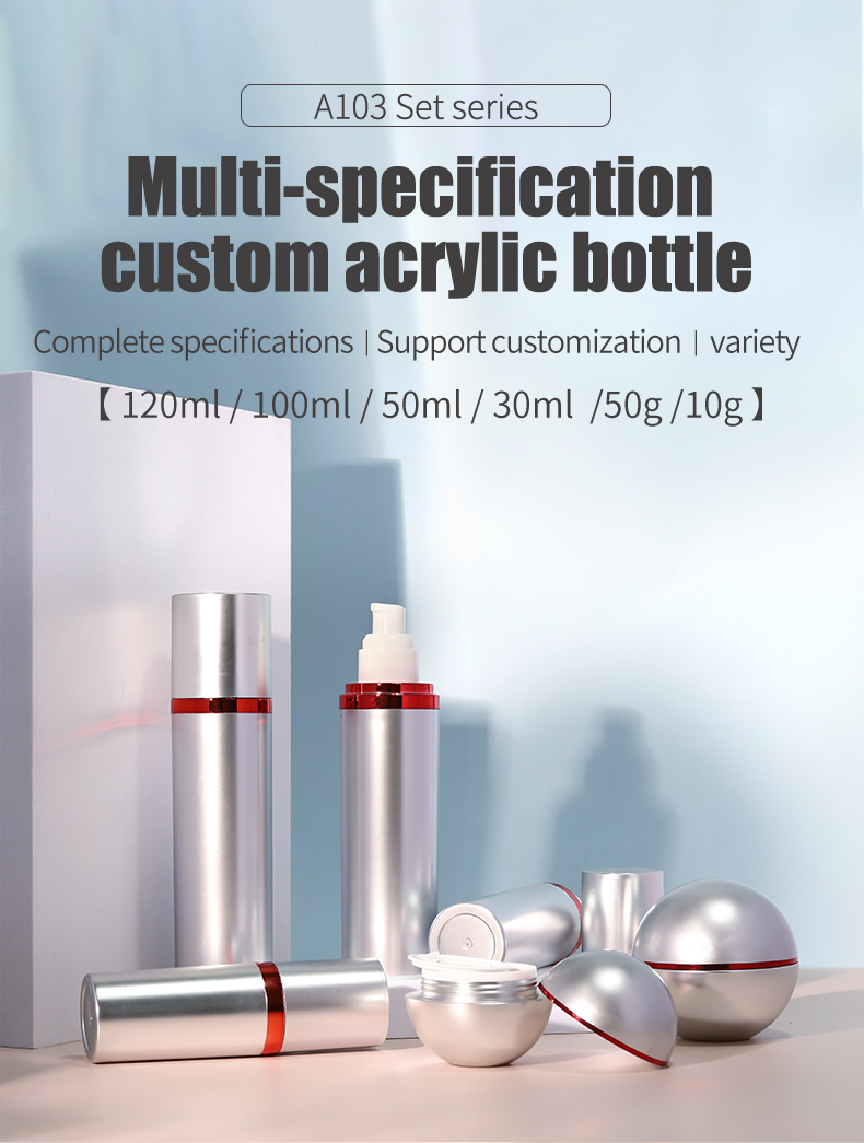 Cosmetic Empty Plastic Bottles 30 50 100 120ml Silver Pump Bottle Luxury For Skin Care