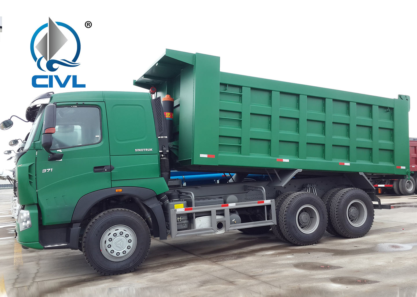 EuroII A7 371 HP Dump Truck , 10 Wheels Sinotruk Dump Truck LHD 50 Tons tipper truck color option