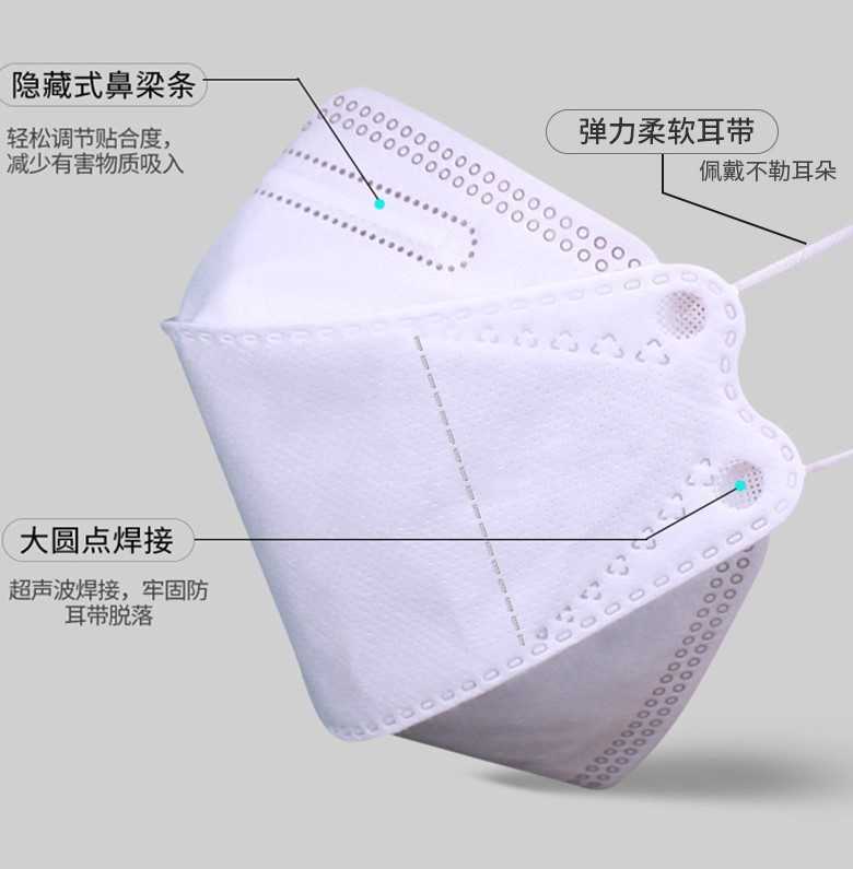 Korean KF94 KN95 face mask willow leaf shaped FFP2 standard face mask with FDA